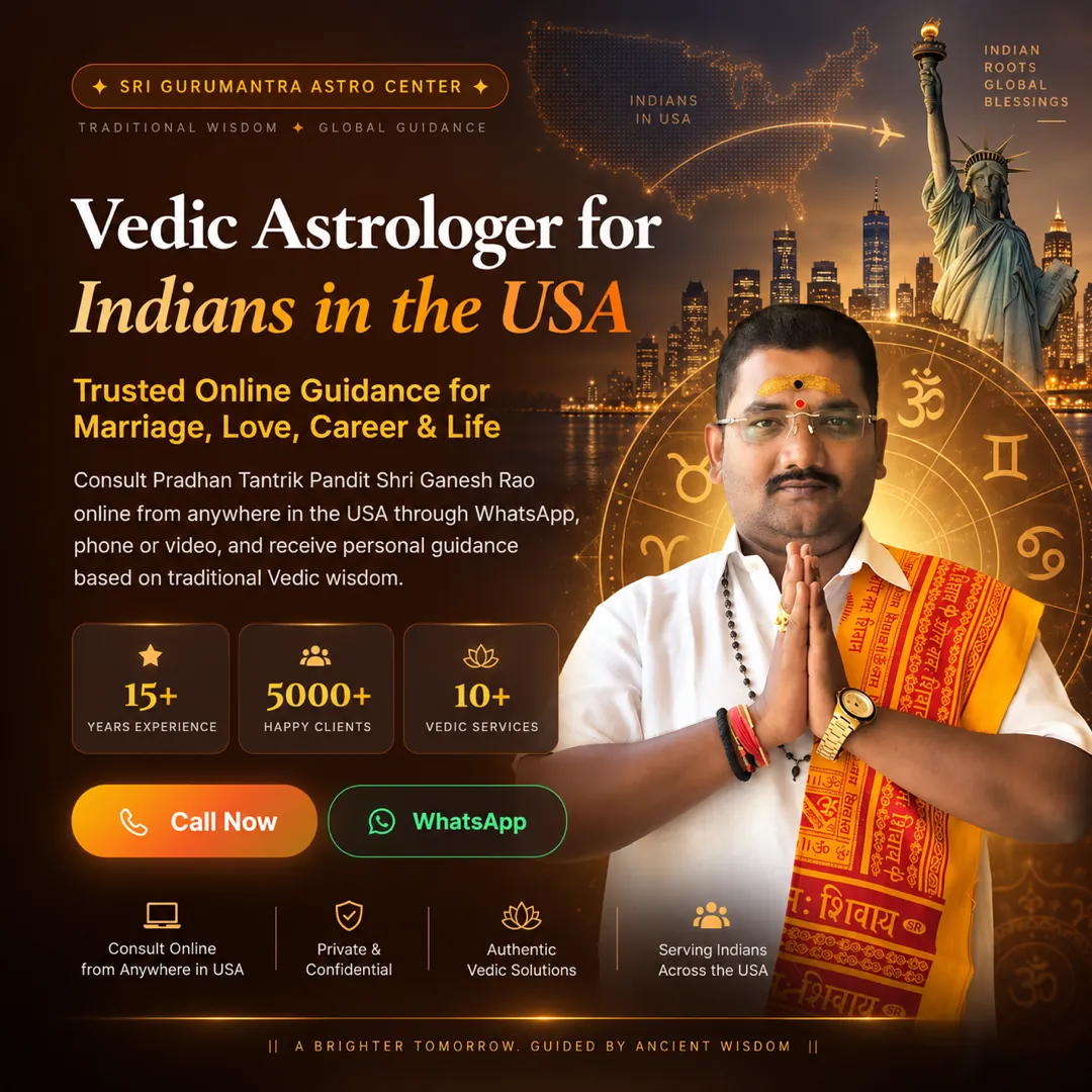 Vedic Astrologer for Indians in the USA - Sri Gurumantra Astro Center